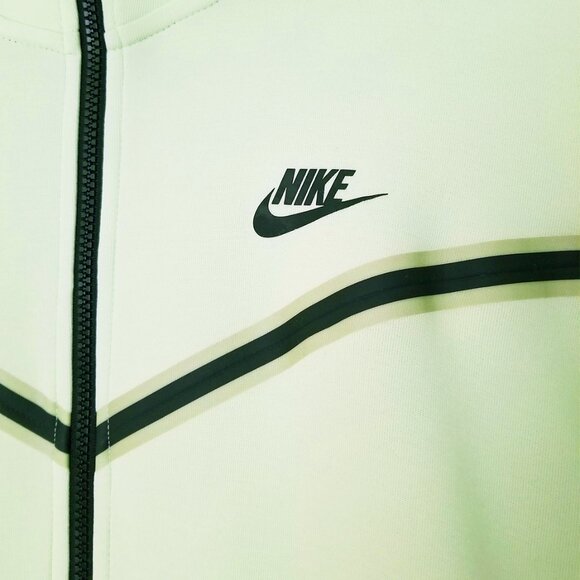 Nike Sportswear Men's L Tech Fleece Full-Zip Hoodie in Light Liquid Lime Black - Picture 9 of 16